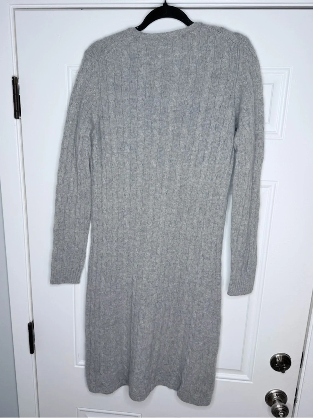 Kate hill size m grey 100% cashmere cardigan sweater long midi‎ length